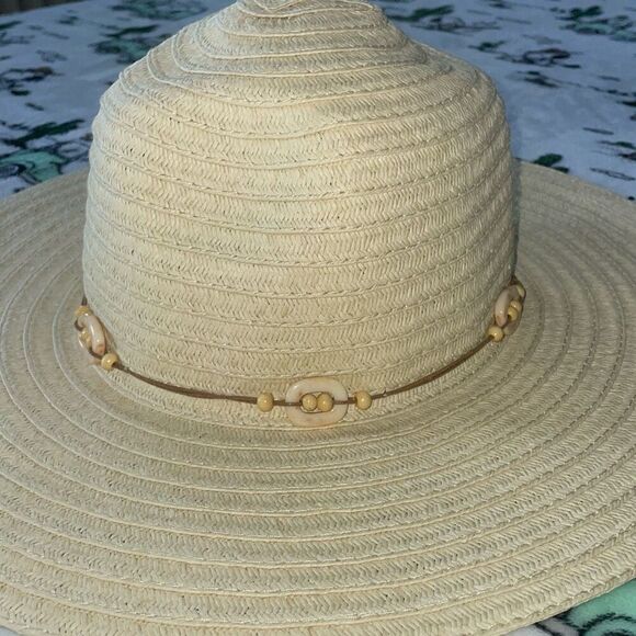 Universal thread women’s tan straw hat beach pool hat size small/medium NWT - Picture 4 of 9